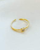 Anel Regulável Solitário Simples - Semijoia Banhado em Ouro 18k