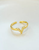 Anel Regulável V - Semijoia Banhado em Ouro 18k