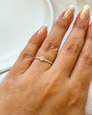 Anel Regulável Solitário Simples - Semijoia Banhado a Prata