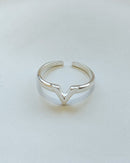 Anel Regulável V - Semijoia Banhado a Prata