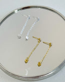 Brinco Correntinha Ponto de Luz - Semijoia Banhado a Prata