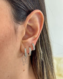 Trio de Argolas Cravejadas - Semijoia Folheada em Prata