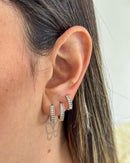 Trio de Argolas Cravejadas - Semijoia Folheada em Prata