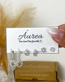 Trio de Brincos Árvore da Vida - Semijoia Banhado a Prata