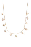 Colar Estrelas De 8 Pontas Lisas E Cravejadas