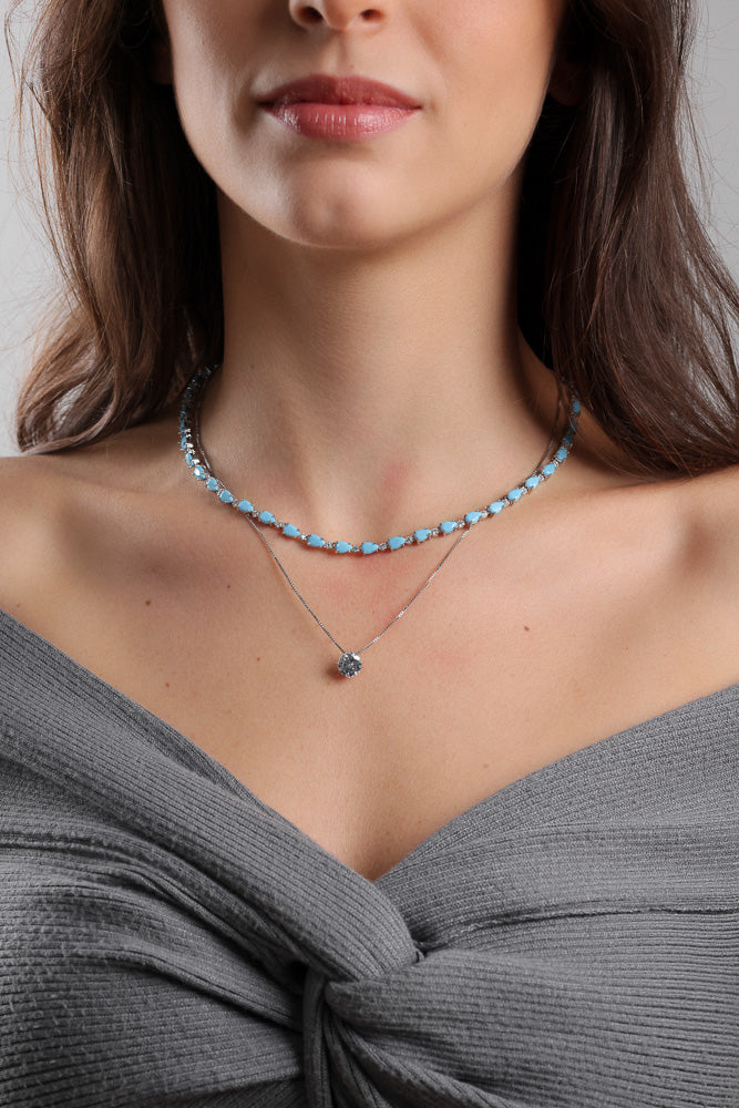 Colar Malu - 8mm, Zircônia Branca