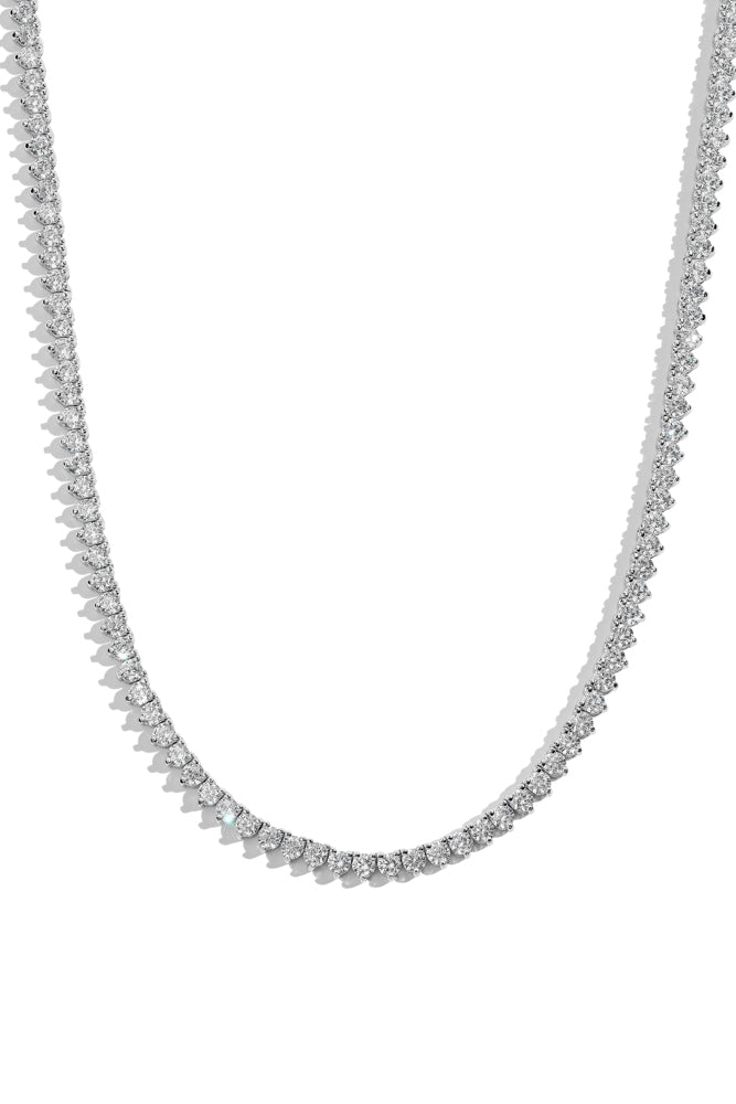 Colar Riviera 3 Garras Redonda - 3mm, Zircônia Branca | 42 cm