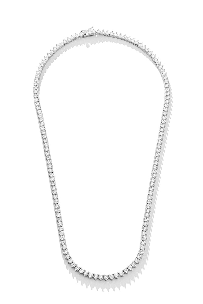 Colar Riviera 3 Garras Redonda - 3mm, Zircônia Branca | 42 cm