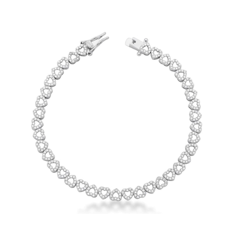 Pulseira riviera corações incolor