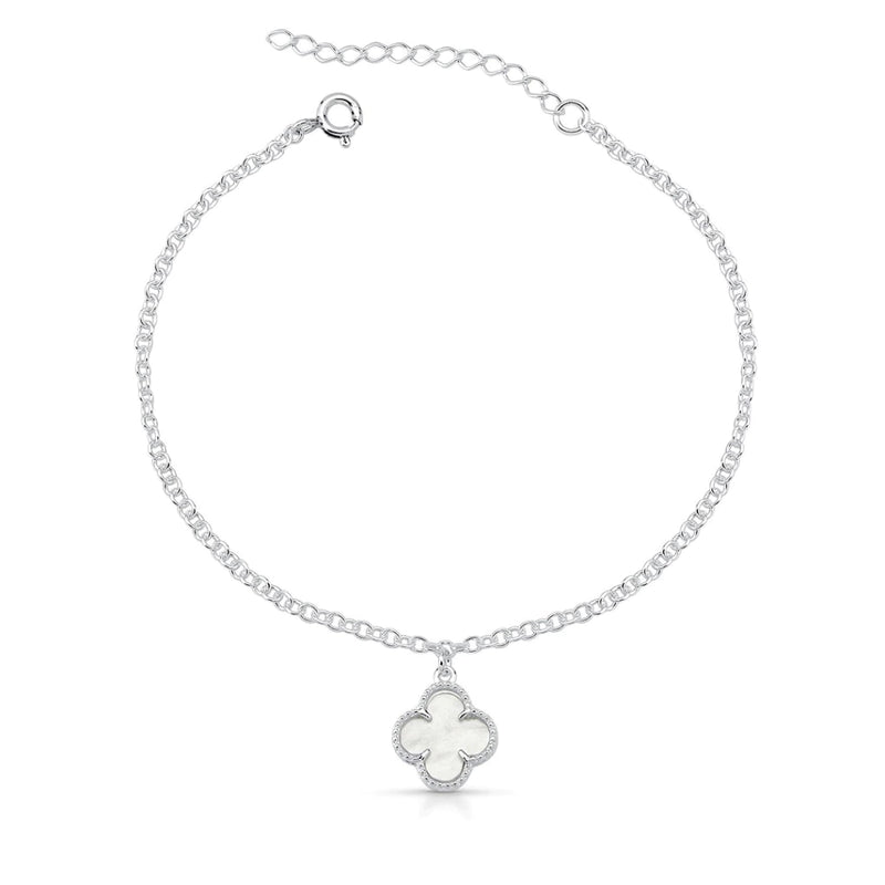 Pulseira trevo resina branco