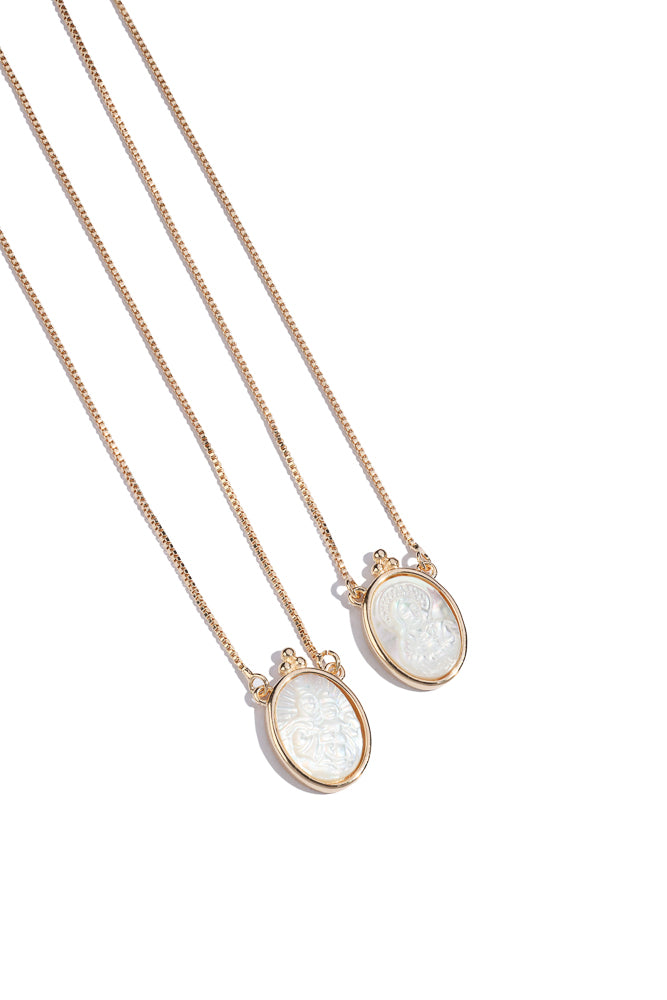 Escapulário Em Madrepérola Nossa Senhora E Jesus Cristo | 76 cm